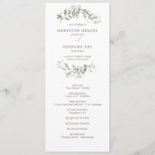 Elegant Botanisch Huwelijk Flat Programma (Voorkant)