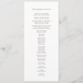 Elegant Botanisch Huwelijk Flat Programma (Achterkant)