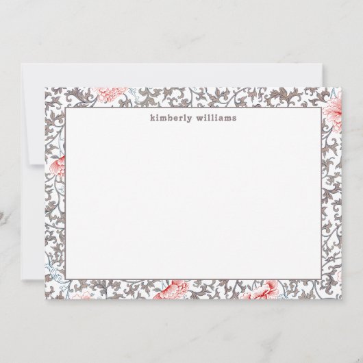 Elegant  Botanisch in neutraal kleuren Bedankkaart (Voorkant)