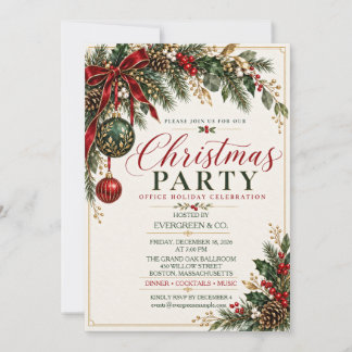 Elegant Botanisch Kerstfeest Kantoorfeest Kaart