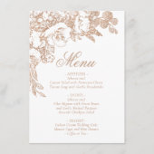 Elegant botanisch | Koperzilver Roos Menu (Voorkant)