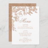 Elegant botanisch | Koperzilver Roos Menu (Voorkant / Achterkant)