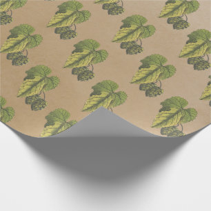 Elegant Botanisch Kraft Hops Patroon Cadeaupapier