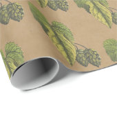 Elegant Botanisch Kraft Hops Patroon Cadeaupapier (Rol Hoek)