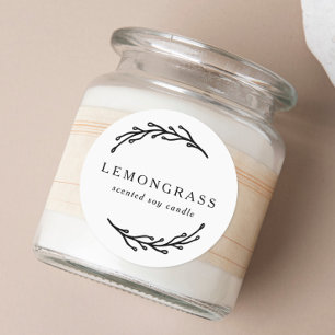 Elegant botanisch krans productlabel ronde sticker