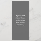 Elegant  botanisch kunstgrijs bladwijzer programma (Achterkant)