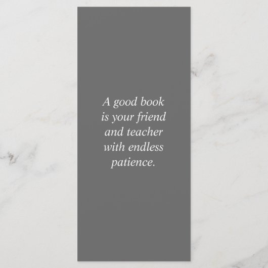 Elegant  botanisch kunstgrijs bladwijzer programma (Achterkant)