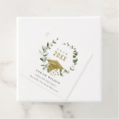 Elegant Botanisch Leafy Wreated Gold Afstuderen Bedankjes Labels (In situ)
