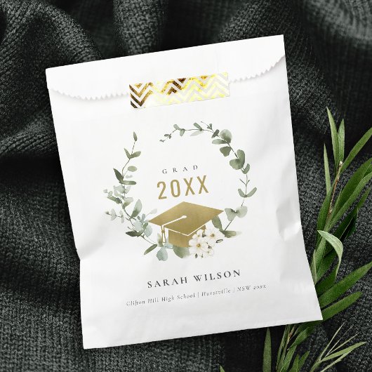 Elegant Botanisch Leafy Wreated Gold Afstuderen Bedankzakje