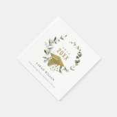 Elegant Botanisch Leafy Wreated Gold Afstuderen Servet (Hoek)