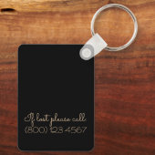 Elegant Botanisch Monogram Gouden Letter N Sleutel Sleutelhanger (Achterkant)