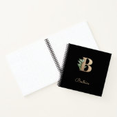 Elegant Botanisch Monogram Letter B Notitieboek (Binnen)