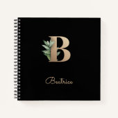 Elegant Botanisch Monogram Letter B Notitieboek (Voorkant)