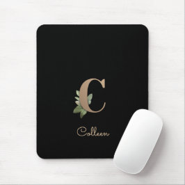 Elegant Botanisch Monogram Letter C Muismat