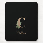 Elegant Botanisch Monogram Letter C Muismat (Voorkant)
