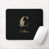 Elegant Botanisch Monogram Letter C Muismat (Met muis)