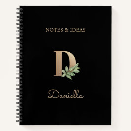 Elegant Botanisch Monogram Letter D Notitieboek
