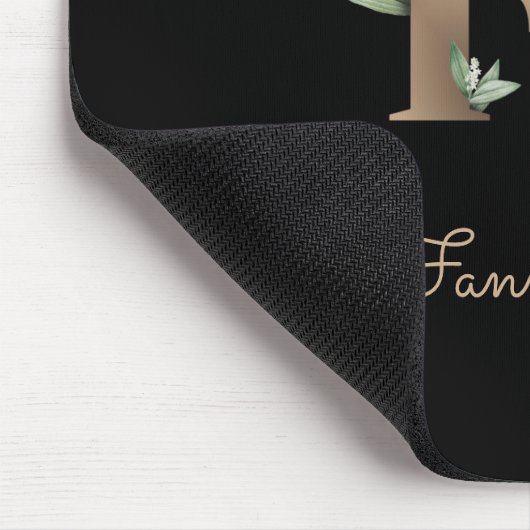 Elegant Botanisch Monogram Letter F Muismat (Hoek)