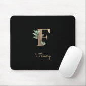 Elegant Botanisch Monogram Letter F Muismat (Met muis)