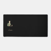 Elegant Botanisch Monogram Letter L Bureaumat (Voorkant)