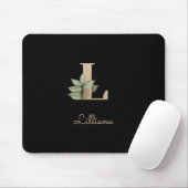Elegant Botanisch Monogram Letter L Muismat (Met muis)