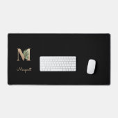 Elegant Botanisch Monogram Letter M Bureaumat (Keyboard & Muis)
