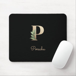 Elegant Botanisch Monogram Letter P Muismat