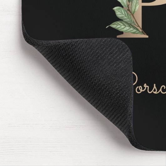 Elegant Botanisch Monogram Letter P Muismat (Hoek)