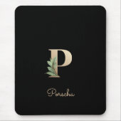 Elegant Botanisch Monogram Letter P Muismat (Voorkant)