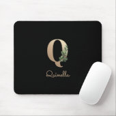 Elegant Botanisch Monogram Letter Q Muismat (Met muis)