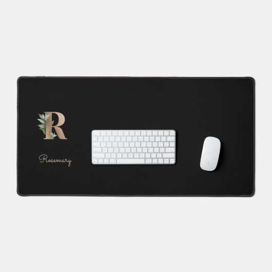 Elegant Botanisch Monogram Letter R Bureaumat (Keyboard & Muis)