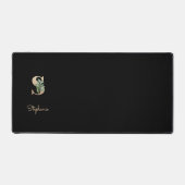 Elegant Botanisch Monogram Letter S Bureaumat (Voorkant)