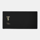 Elegant Botanisch Monogram Letter T Bureaumat (Voorkant)