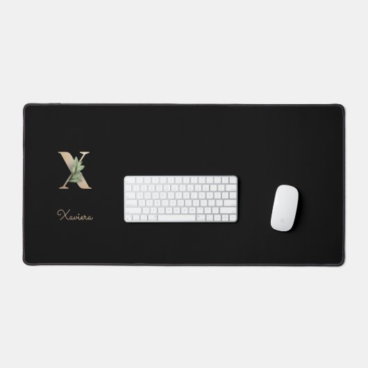 Elegant Botanisch Monogram Letter X Bureaumat (Keyboard & Muis)
