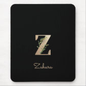 Elegant Botanisch Monogram Letter Z Muismat (Voorkant)
