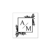 Elegant, botanisch, monogram 	rubberstempel (Afrduk)