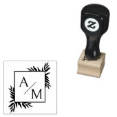 Elegant, botanisch, monogram 	rubberstempel (Gestempeld)