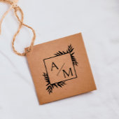 Elegant, botanisch, monogram rubberstempel