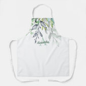 Elegant Botanisch Monogram Schort (Voorkant)