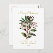 Elegant Botanisch Roos voor kerstmis Briefkaart (Voorkant / Achterkant)