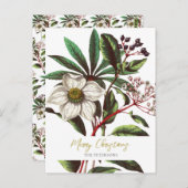 Elegant Botanisch Roos voor kerstmis Briefkaart (Voorkant / Achterkant)