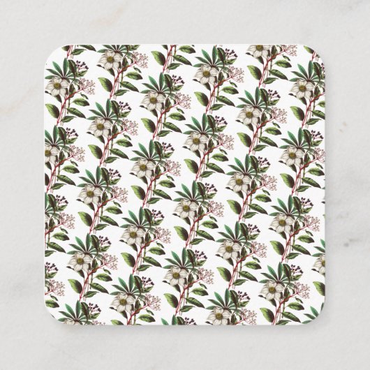 Elegant Botanisch Roos voor kerstmis Informatiekaartje (Achterkant)