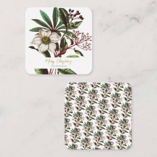 Elegant Botanisch Roos voor kerstmis Informatiekaartje (Voorkant / Achterkant)