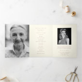 Elegant Botanisch Rouwprogramma Drieluik Programma (Binnen)