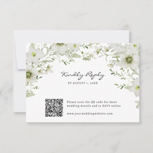 Elegant botanisch RSVP kaartje (Voorkant)