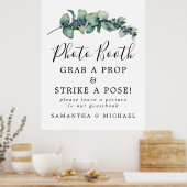 Elegant botanisch trouwfoto booth bord poster (Keuken)