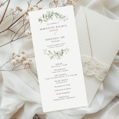 Elegant Botanisch Trouwprogramma op een plat vlak Programma