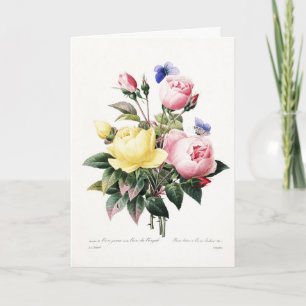 Elegant Botanisch Vintage Waterverf Rozenboeket Kaart
