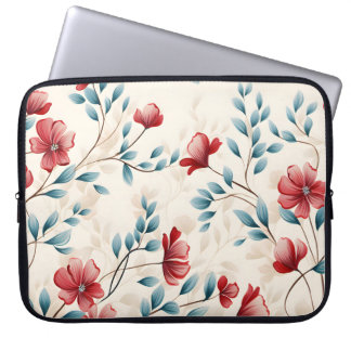 Elegant botanische bloemige tak patroon laptop sleeve