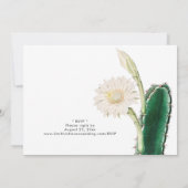 Elegant botanische cactus  woestijnbruiloft kaart (Achterkant)
